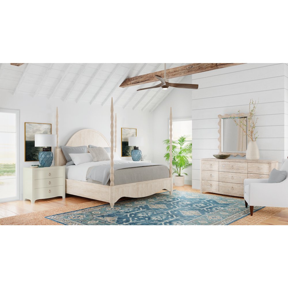 Serenity Bora Landscape Mirror w/ White Resin Frame by Hooker Furniture