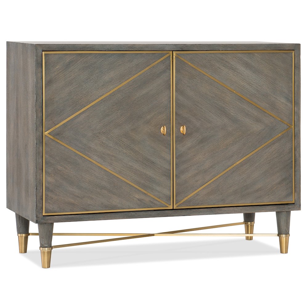 Hooker Furniture Melange Breck Accent Chest in Gray with Gold Accents