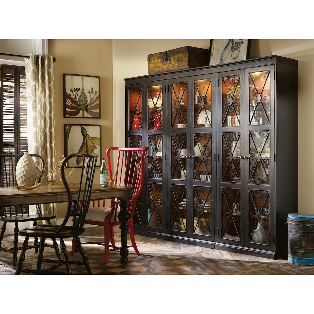 Sanctuary Two-Door Thin Display Cabinet - Ebony