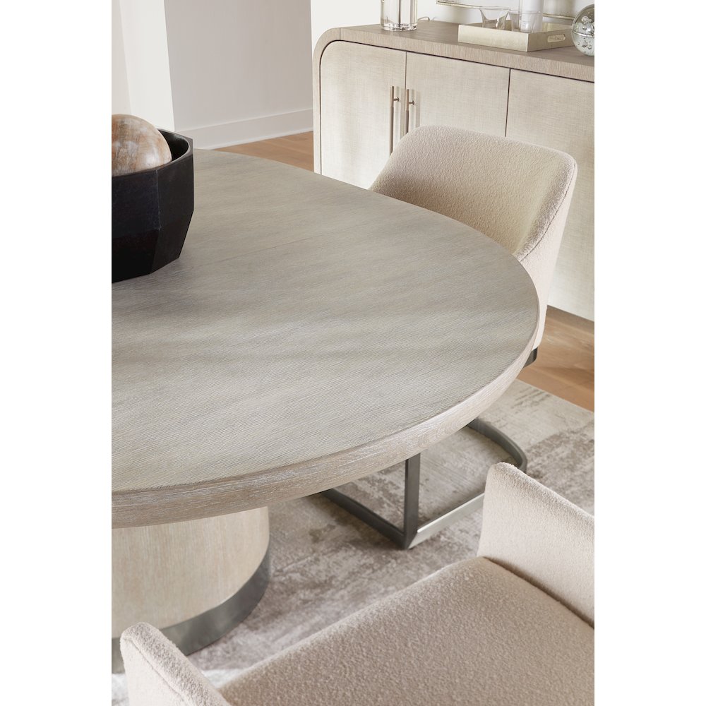 Modern Mood Upholstered Arm Chair w/ Metal Base in Pewter by Hooker Furniture