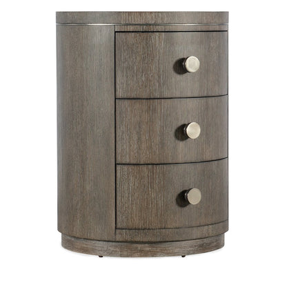 Modern Mood Round Wood Nightstand in Brown by Hooker Furniture