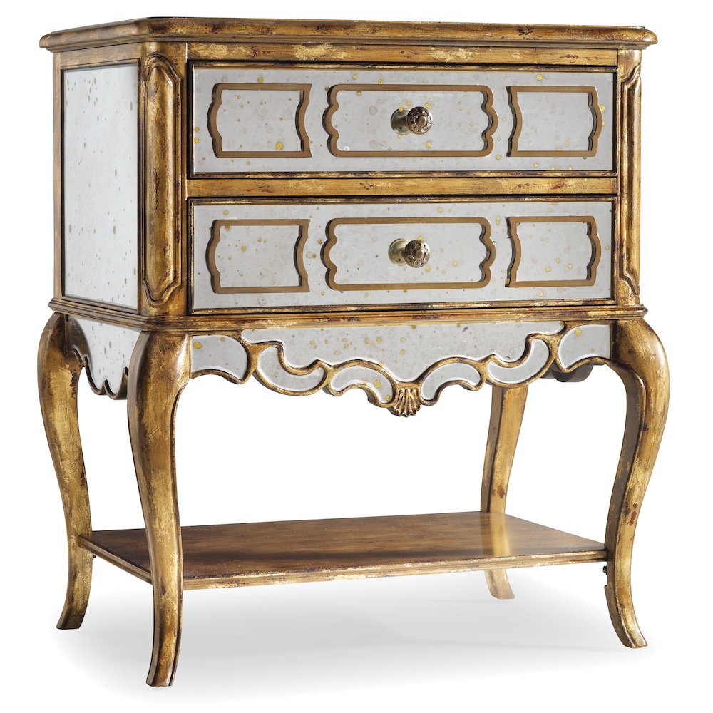 Sanctuary Mirrored Leg Nightstand - Bling