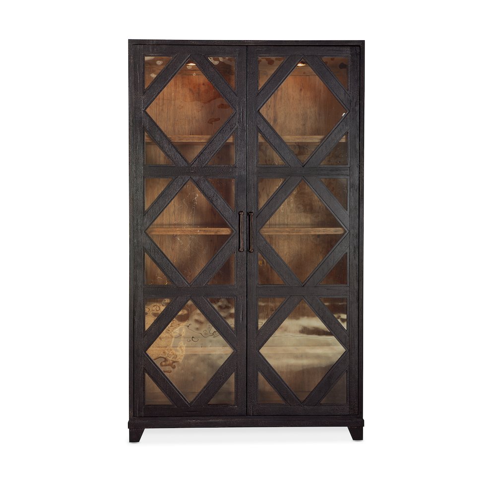 Hooker Furniture Big Sky Veneers and Glass Display Cabinet in Black