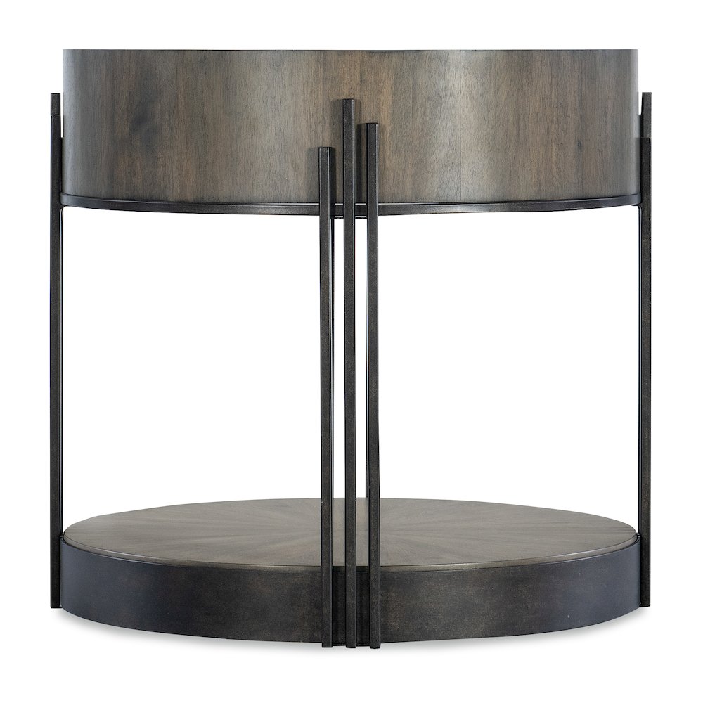 Hooker Furniture Commerce and Market Skyline Wood Side Table in Brown