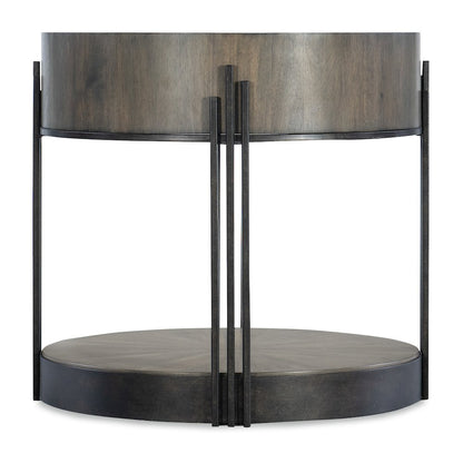 Hooker Furniture Commerce and Market Skyline Wood Side Table in Brown