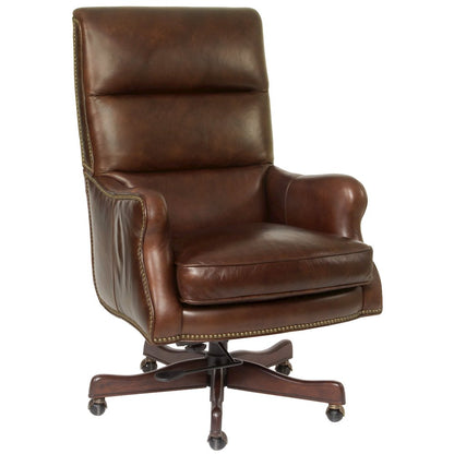 Seven Seas Executive Office Chair in Halona Native Mahogany Leather by Hooker