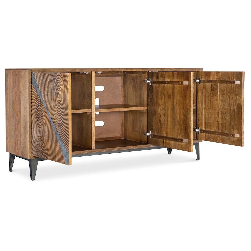 Hooker Furniture Commerce and Market Vortex Wood Credenza in Brown