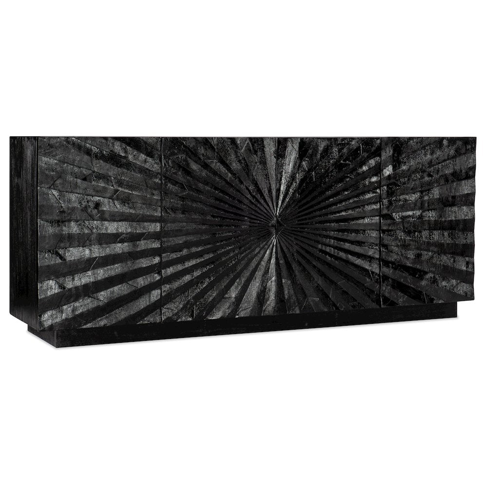Commerce & Market Open Space Wood Entertainment Console in Black by Hooker
