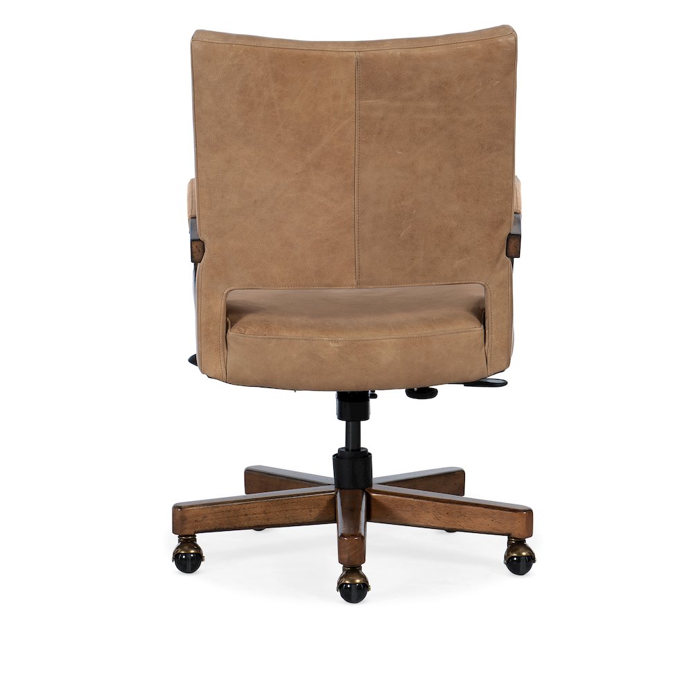 Hooker Furniture Chace Leather Executive Swivel Tilt Chair in Brown