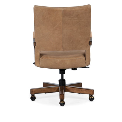 Hooker Furniture Chace Leather Executive Swivel Tilt Chair in Brown