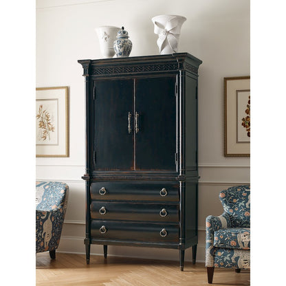 Hooker Furniture Charleston Wood Jewelry Armoire in Black Cherry