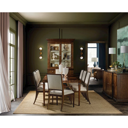 Archives Rectangle Dining Table w/ Two 20 in. Leaves in Dark Natural Wood Finish