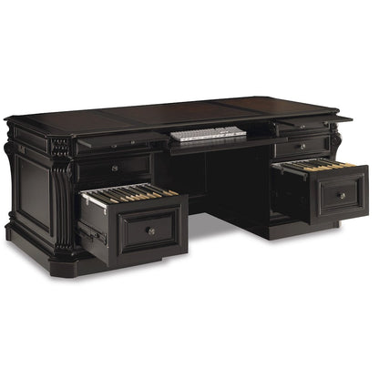 Telluride 76'' Executive Desk withleather Panels
