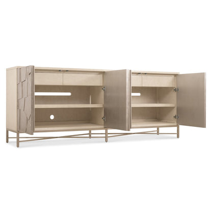 Hooker Furniture Westwood Credenza with Silver Leaf Plated Wood Doors