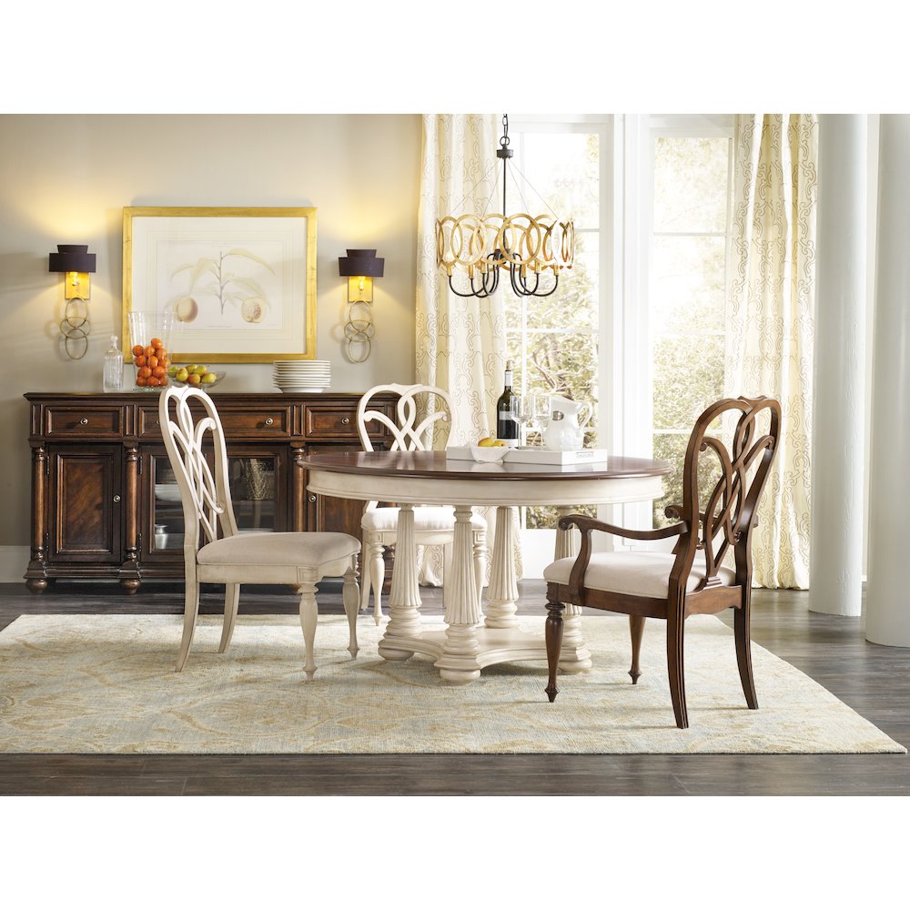 Hooker Furniture Leesburg Splatback Dining Arm Chair in Mahogany