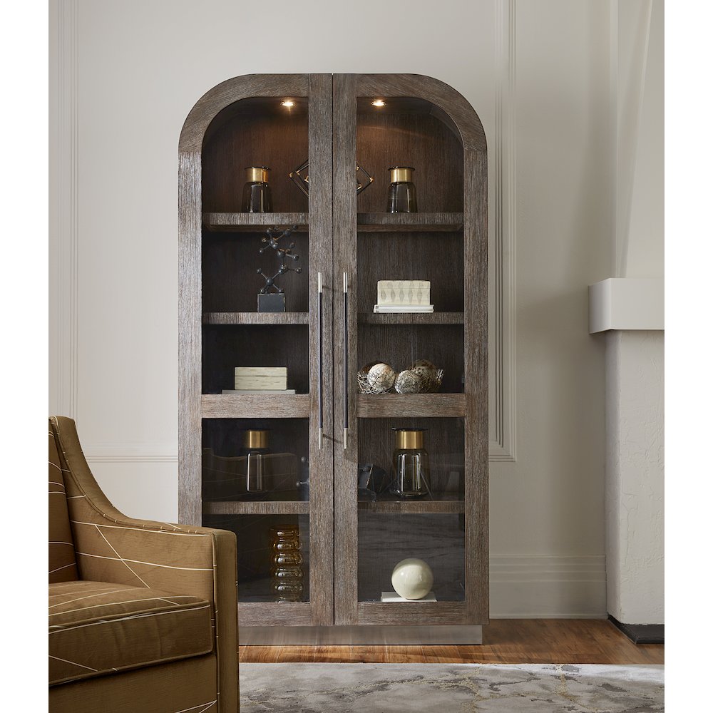 Modern Mood Wood-Framed Display Cabinet in Brown by Hooker Furniture