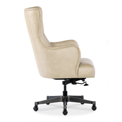 Lazzaro Executive Tilt Leather Swivel Chair in Beige by Hooker Furniture