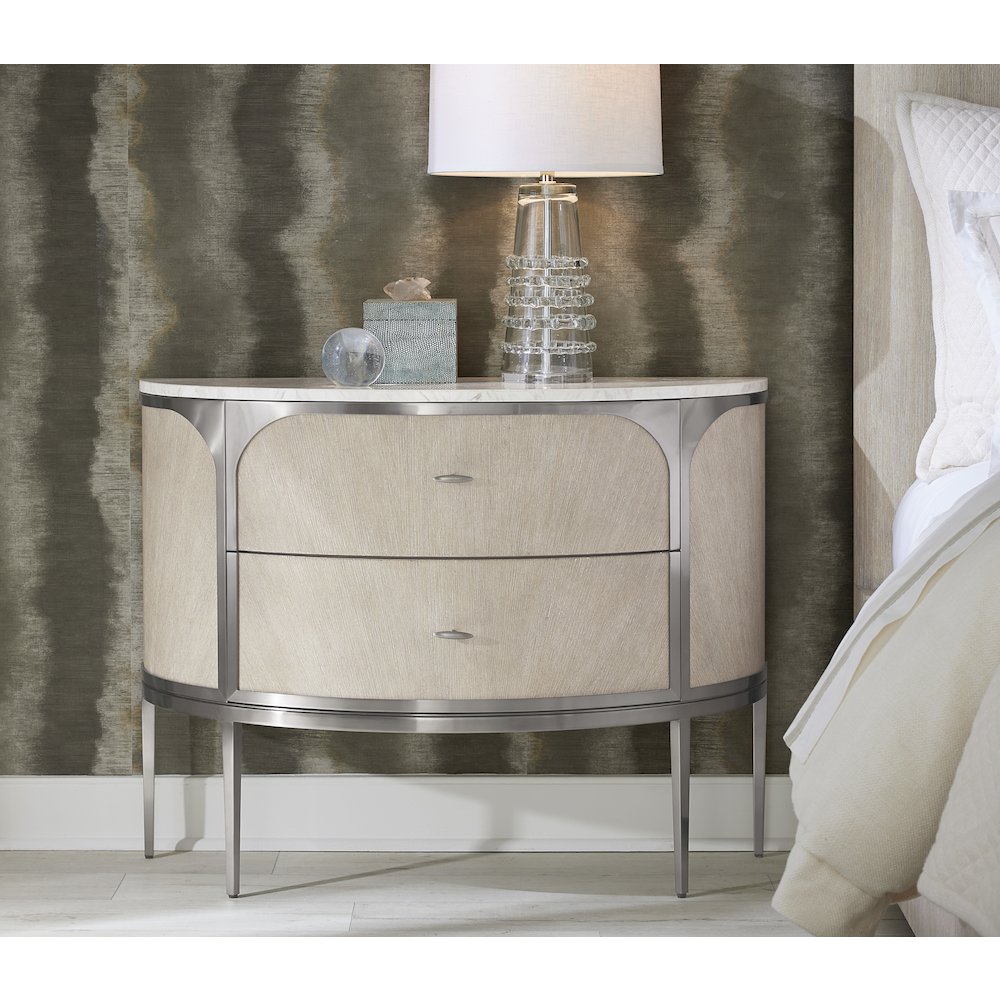 Modern Mood Two Drawer Wood Nightstand in Natural by Hooker Furniture