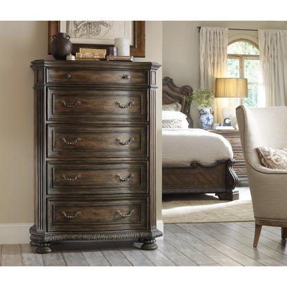 Hooker Furniture Rhapsody 5-Drawer Chest in Rustic Walnut