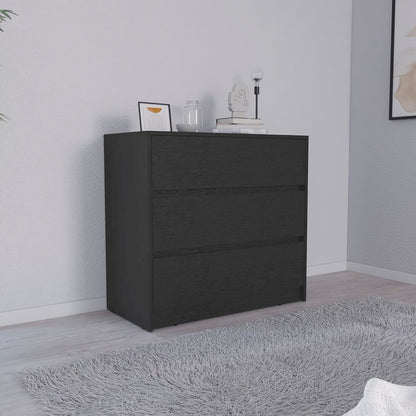 Austin Three Drawer Dresser Black MDF