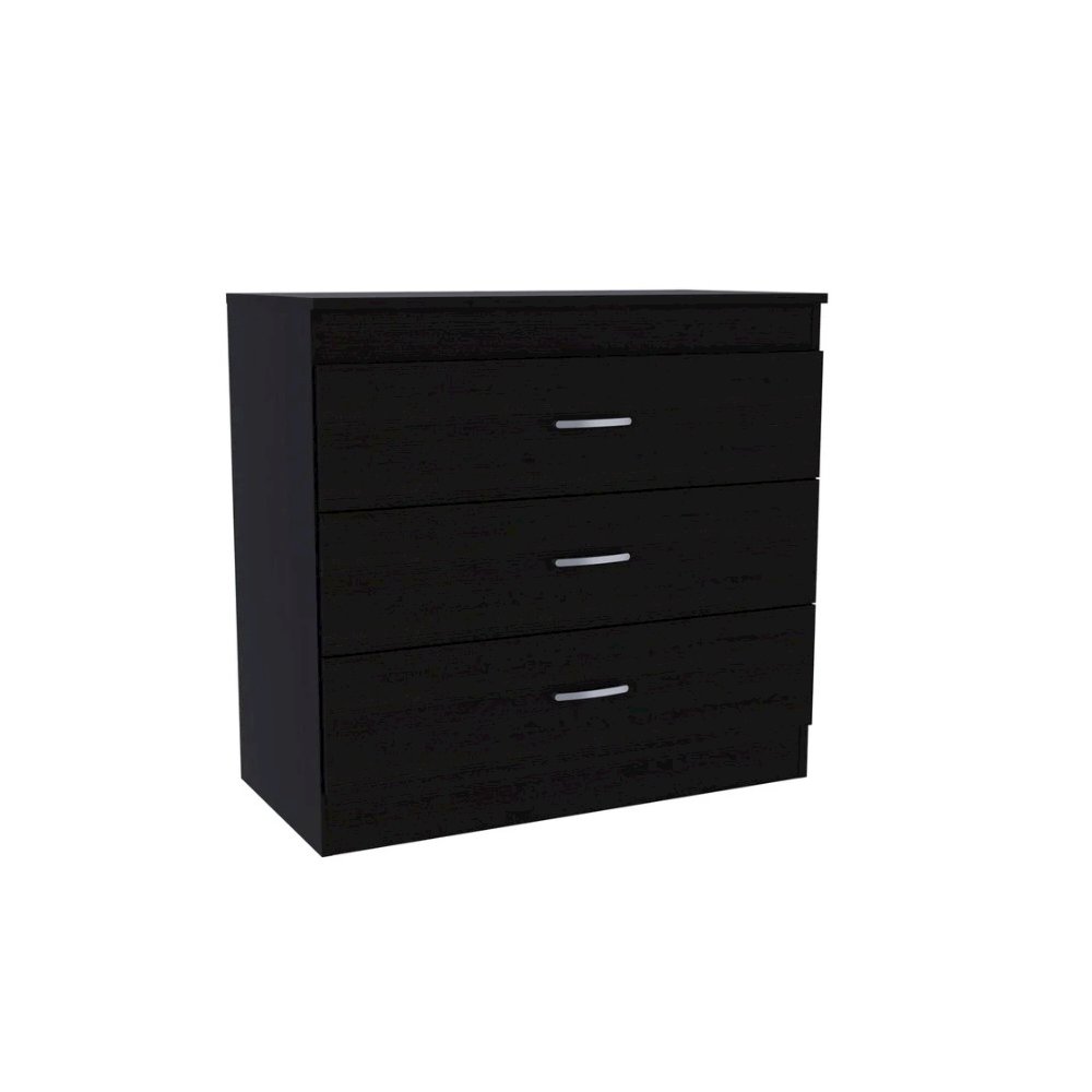 Melia Three Drawer Dresser Black MDF