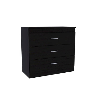 Melia Three Drawer Dresser Black MDF
