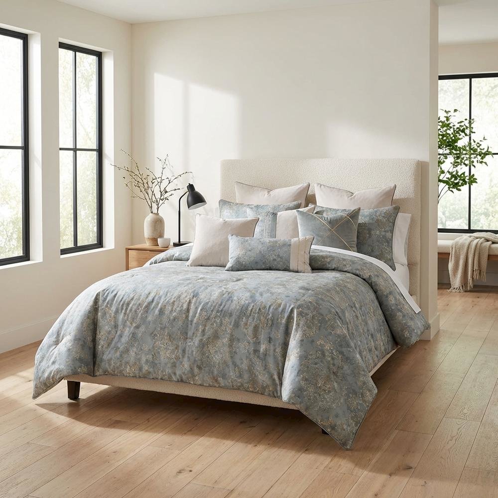 Debonair 9-Piece Queen Comforter Set - Mist