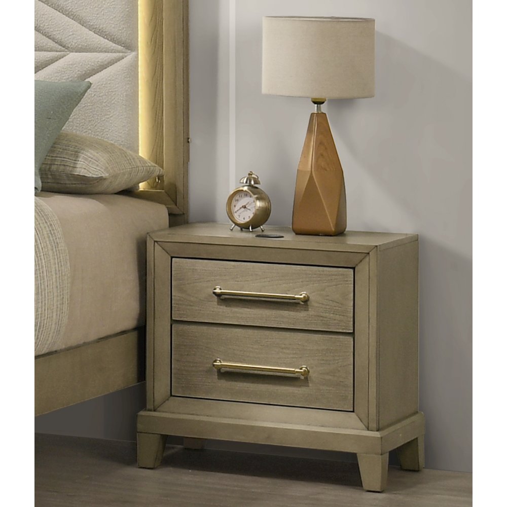 Dove Gray 4-piece Bedroom Set with LED Lighting, Queen