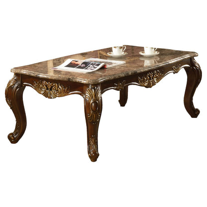Britney Carved Wood Coffee Table