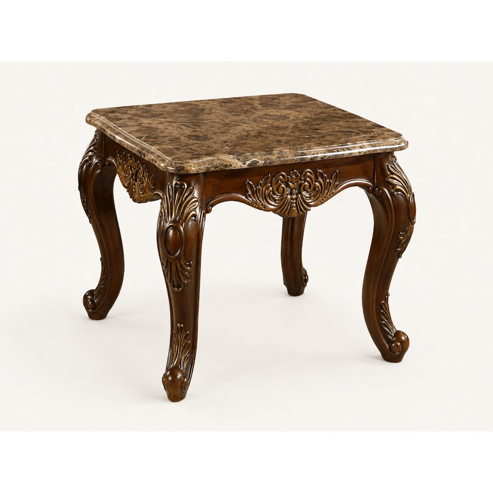 Britney Carved Wood End Table