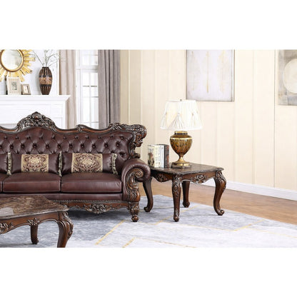 Britney Carved Wood End Table