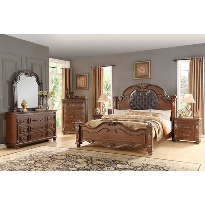 Destiny Contemporary Cherry Wood 4-piece Bedroom Set, King