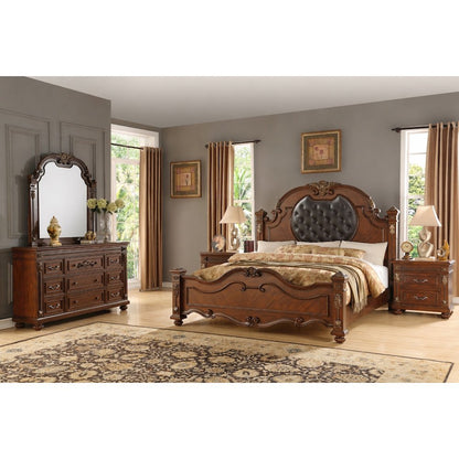 Destiny Contemporary Cherry Wood 4-piece Bedroom Set, King