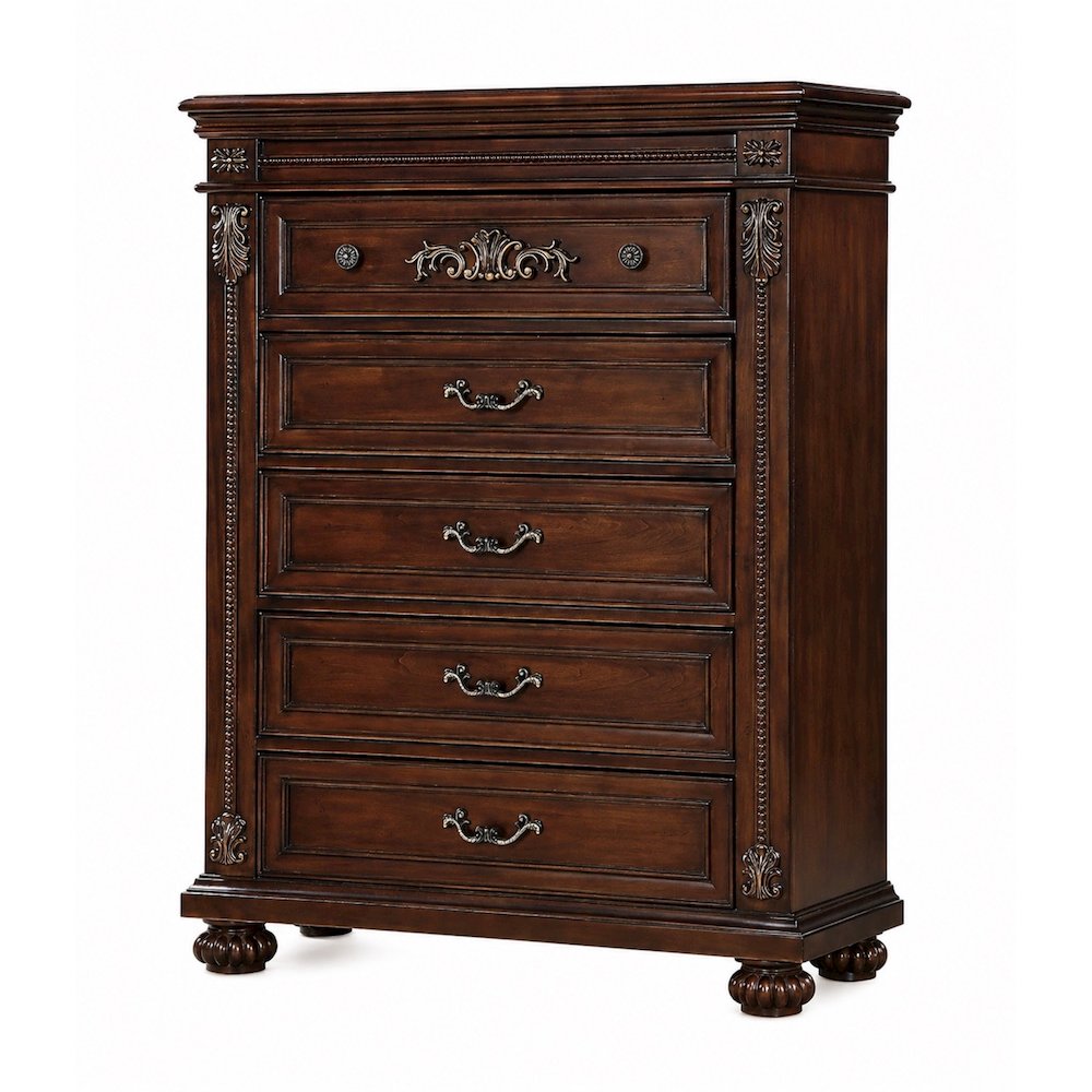 Destiny Contemporary Cherry Wood 5-piece Bedroom Set, Queen