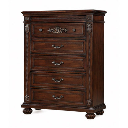Destiny Contemporary Cherry Wood 5-piece Bedroom Set, Queen