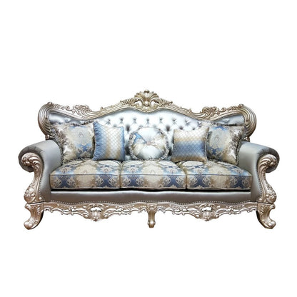Ariel Champagne and Blue 2-piece Living Room Set