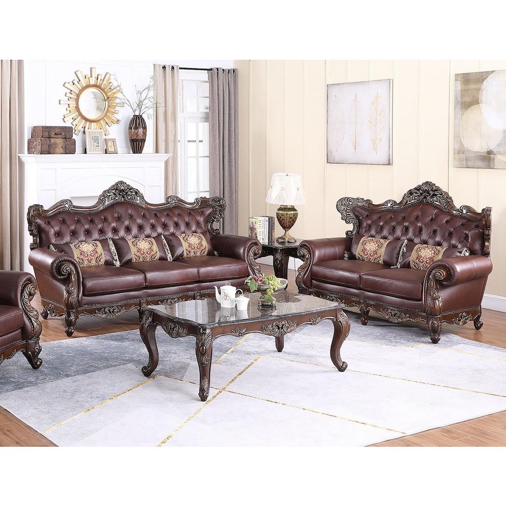 Britney Rich Cherry 2-Piece Living Room Set