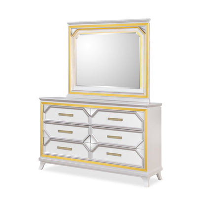 Celine Contemporary Wood 4-piece Bedroom Set with LED Lighting, King
