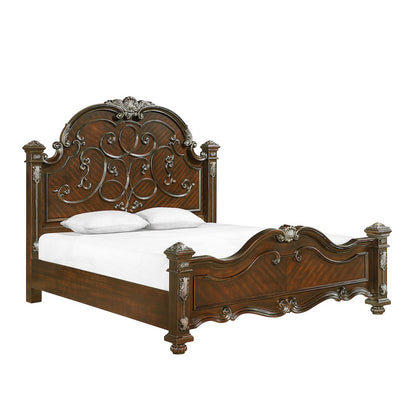 Isabella Cherry Brown 4-Piece Bedroom Set, Queen
