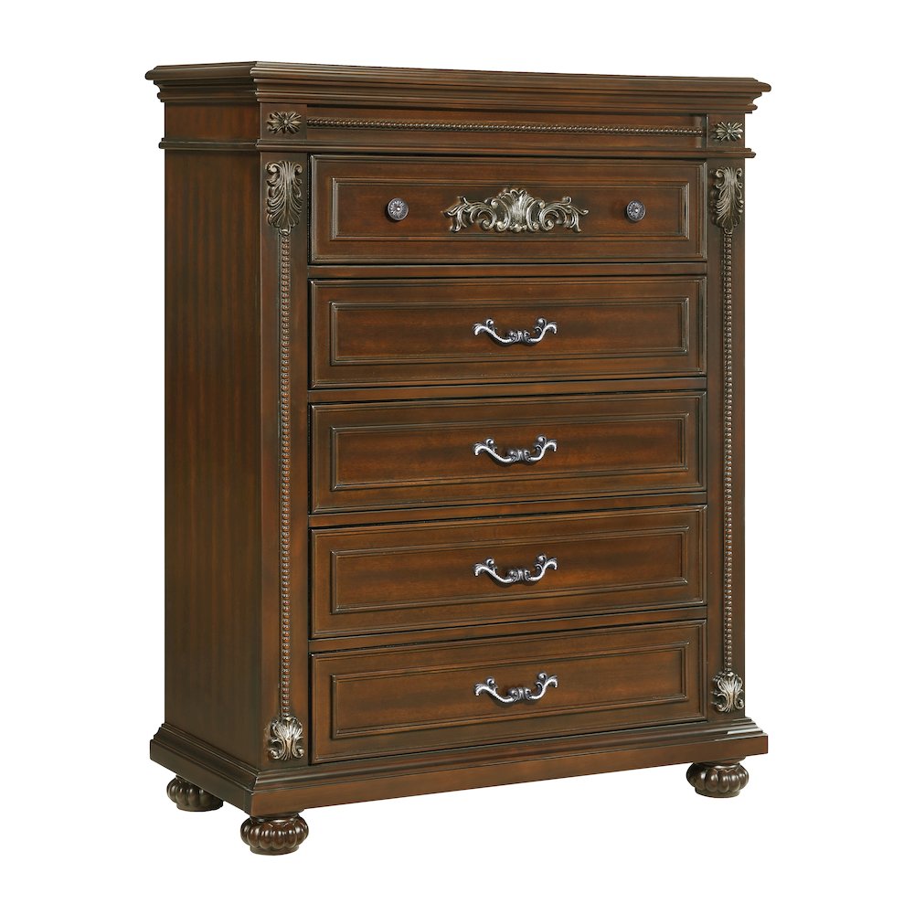Isabella Cherry Brown 5-Piece Bedroom Set, Queen