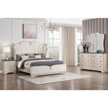 Rose Wingback Champagne Upholstered 4-Piece Bedroom Set, King