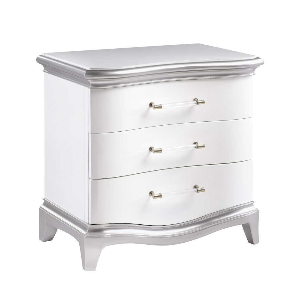 Nina Cream High-gloss 4-Piece Bedroom Set, King