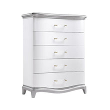 Nina Cream High-gloss 5-Piece Bedroom Set, King