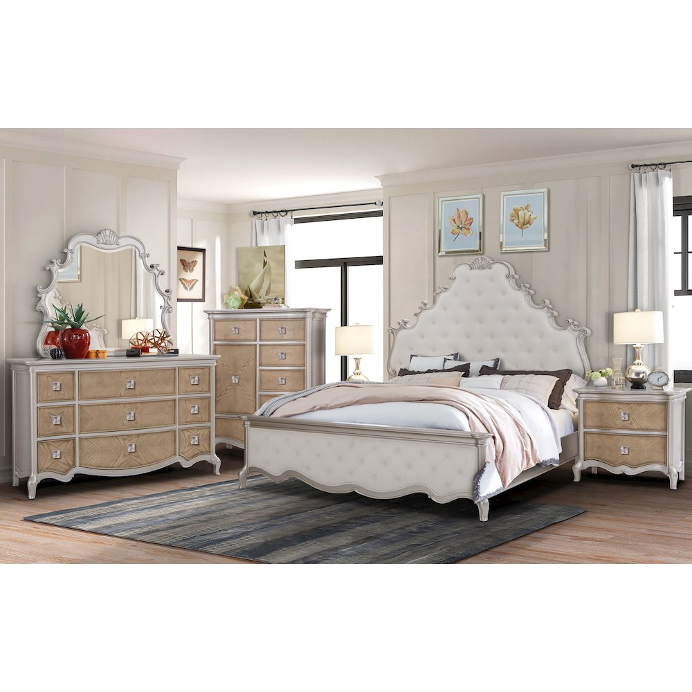 Paris Ivory Panel 5-Piece Bedroom Set, King