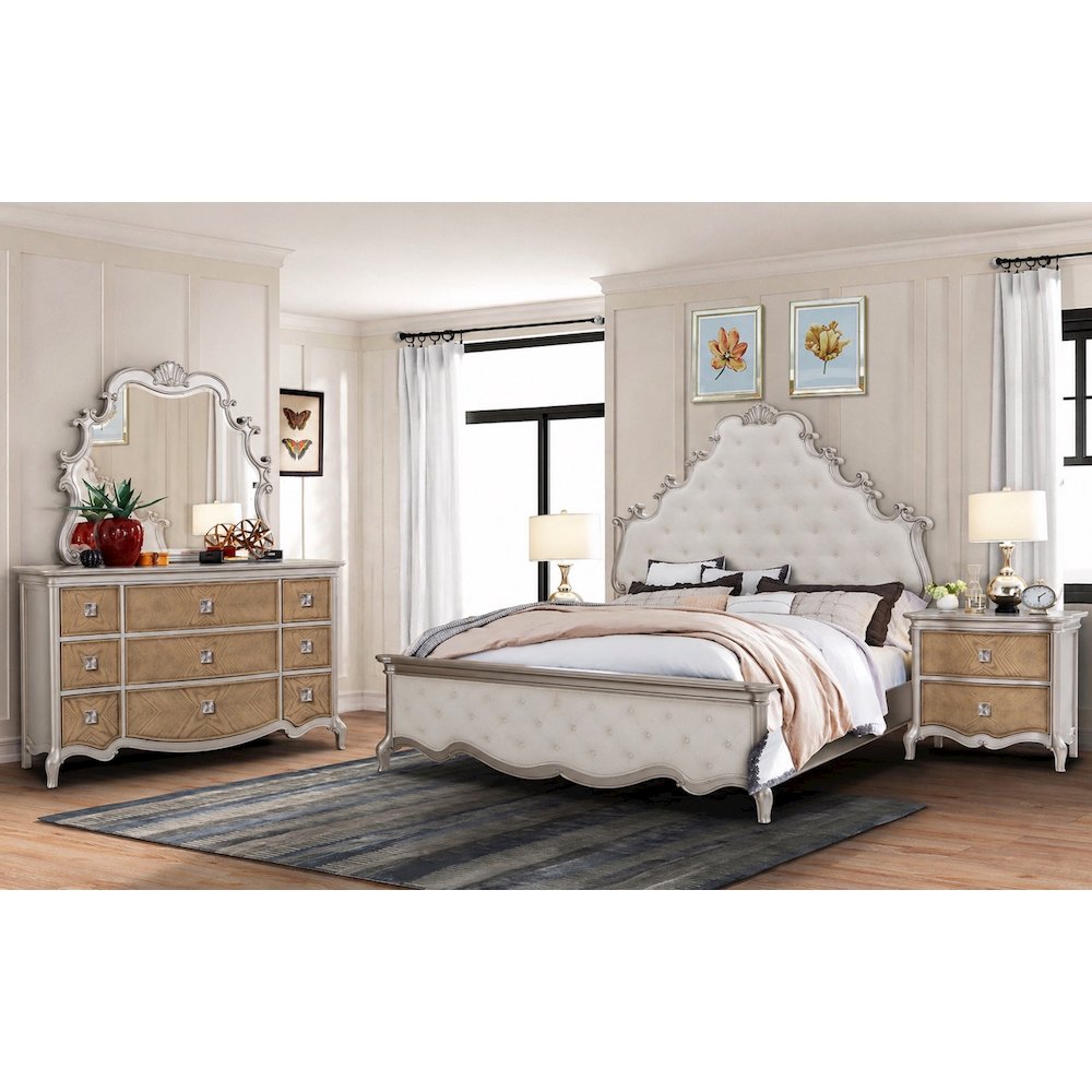 Paris Ivory Panel 4-Piece Bedroom Set, Queen