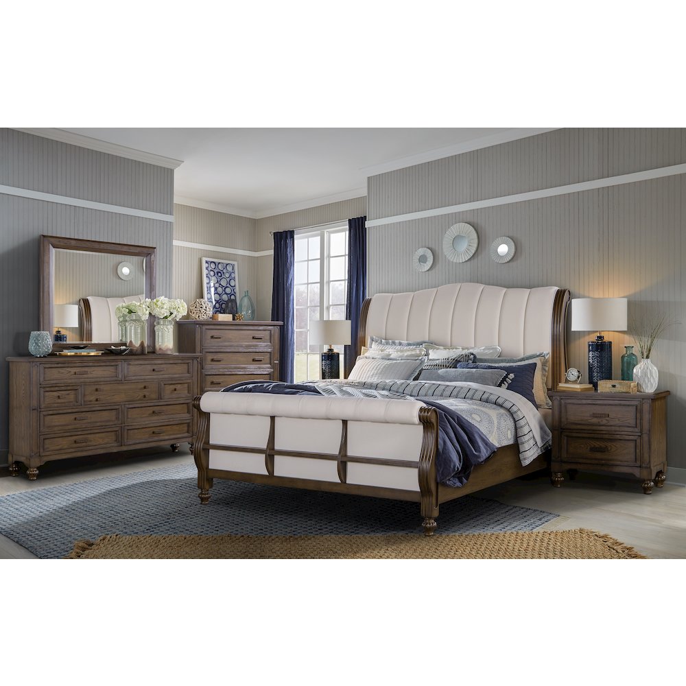 Marina Cherry Brown 5-Piece Bedroom Set, Queen