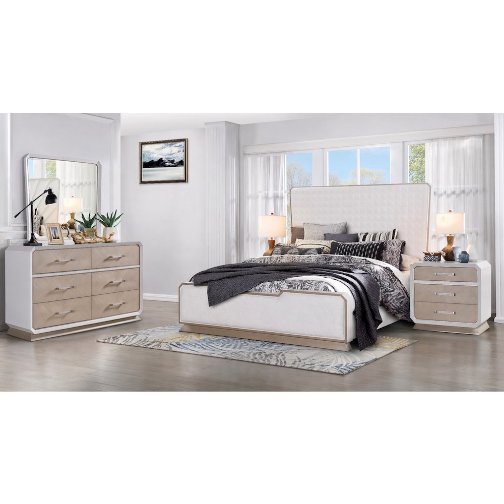 Dior White/Champagne 4-piece Bedroom Set, King