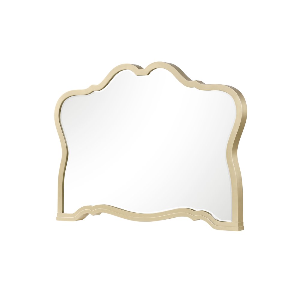 Athena Ivory and Gold Scalloped 4-Piece Bedroom Set, King
