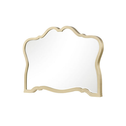 Athena Ivory and Gold Scalloped 4-Piece Bedroom Set, King