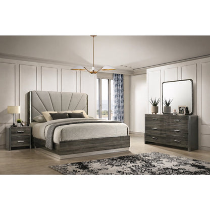 Venice Gray Platform 4-Piece Bedroom Set, King